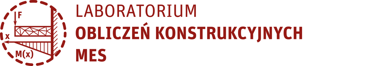 Na obrazku znajduje się logo laboratorium obliczeń konstrukcyjnych MES